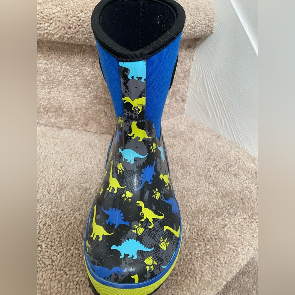Lily and Dan Boys Insulated Neoprene Dino print rain boots.